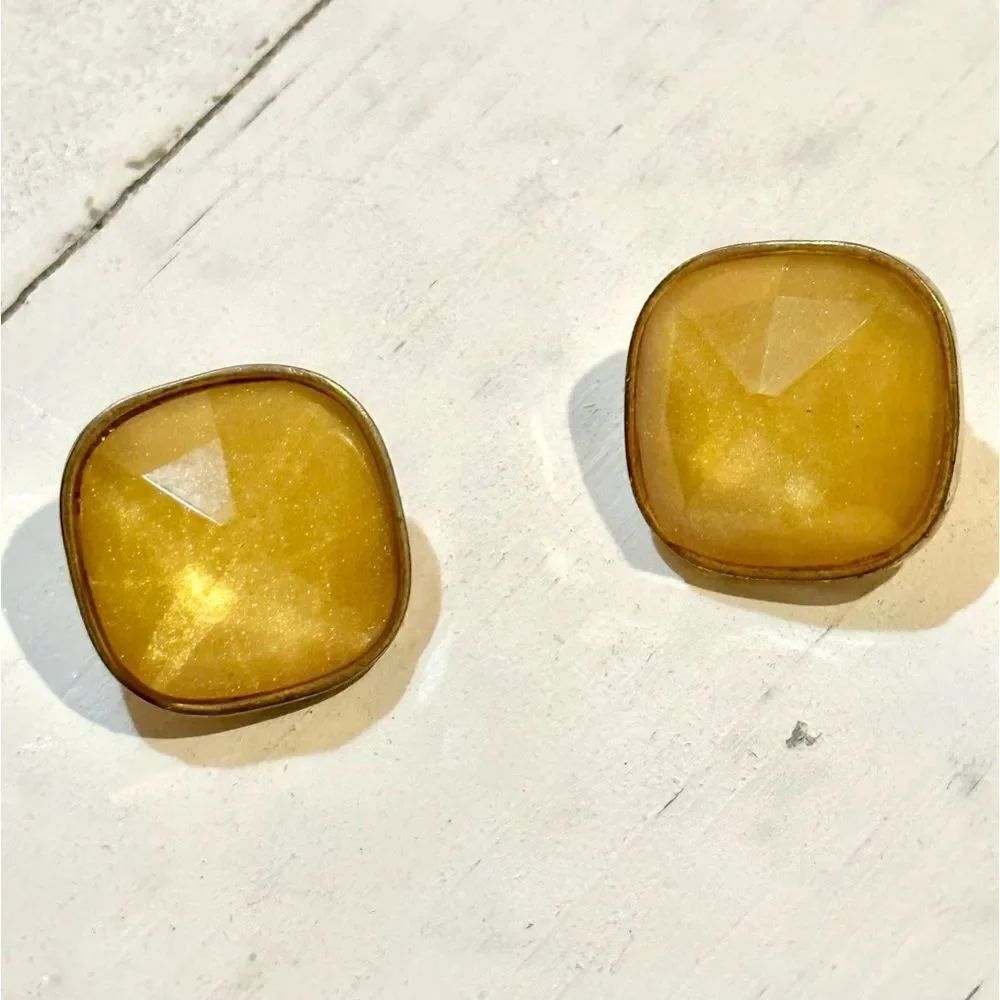 Yellow post earrings